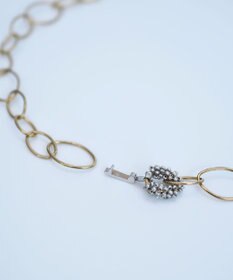 monshiro オーバルチェーンショートネックレス