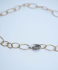 monshiro オーバルチェーンショートネックレス