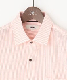 JOSEPH ABBOUD 【サスティナブル・７分袖】コットンリヨセルリネンコードストライプ シャツ