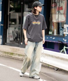 WEGO ローライズバギーフレアデニムパンツ