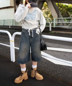 WEGO ヴィンテージウォッシュバタフライショートパーカー