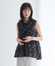 YECCA VECCA シアージャガードペプラムブラウス