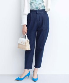 組曲 ライトデニム テーパードクロップドパンツ