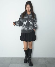 WEGO 雪柄ダブルジップニット