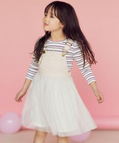 ANY KIDS 七分袖 テレコボーダー Tシャツ