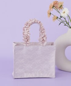 Maison de FLEUR レースフリルハンドルスクエアトートSバッグ