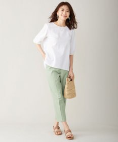 J.PRESS LADIES S 【シワになりにくい】コットンフィッティーシャーク テーパードパンツ