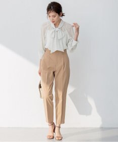 組曲 L 【前後着用可】サッカードビードットプリント ブラウス