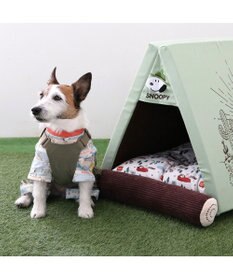 PET PARADISE スヌーピー ビーグルスカウト オーバーオール 《キャンプ柄》 小型犬