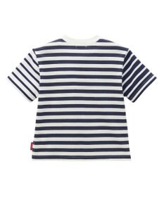 MIKI HOUSE HOT BISCUITS 【80-120cm】 ポケット付き 先染め ボーダー柄 半袖Tシャツ