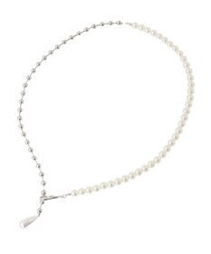 earth music&ecology パールフックボールチェーンネックレス