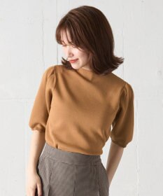 ANY 【マシンウォッシュ】モックネックパフスリーブニット