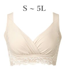 BRADELIS New York 【BRADELIS NewYork peace】綿混キャッチャーカップレースブラ25  ノンワイヤー 補正下着 補整 谷間メイク