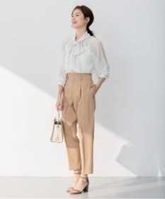 組曲 【前後着用可】サッカードビードットプリント ブラウス