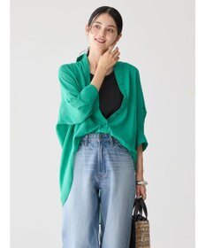 AMERICAN HOLIC 接触冷感５分袖変形ドルマンシアーシャツ