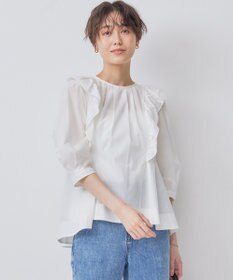 組曲 【WEB限定】ナチュラルローン ペプラムブラウス