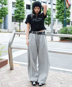 WEGO 【ウエストゴム/SMサイズ展開】ライトスウェットカーブパンツ