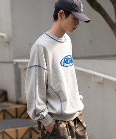 WEGO 【ユニセックス着用ITEM】ショートカラーステッチサガラロゴプルオーバー