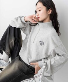 WEGO ハーフジップショートスウェット