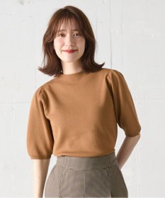 ANY 【マシンウォッシュ】モックネックパフスリーブニット