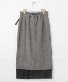 ANY SIS シアーコンビヘリンボーン スカート