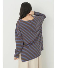 earth music&ecology バック釦ボーダーチュニック