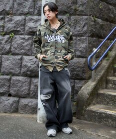 WEGO 【ユニセックス着用ITEM/SMLサイズ展開】グラフィックZIPパーカー