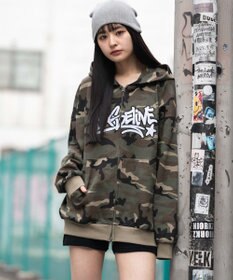 WEGO 【ユニセックス着用ITEM/SMLサイズ展開】グラフィックZIPパーカー