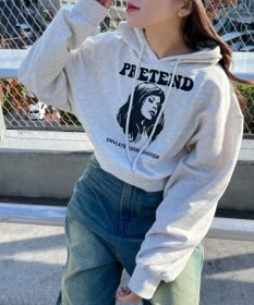 WEGO ガールプリントプルパーカー