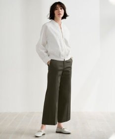 自由区 【接触冷感・撥水防汚加工】COOLMAX ワイドクロップドパンツ