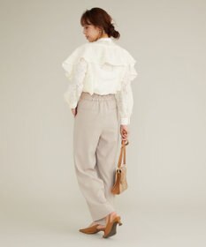 Feroux 【古畑星夏さん着用】パールポイントハイウエストセミワイド パンツ