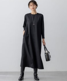23区 L 【洗える】メリノウールサテン ワンピース