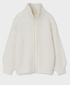 GRACE CONTINENTAL スパンコールニットブルゾン