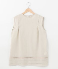 SHARE PARK LADIES 【洗える】ウォッシャブルリネン　ノースリブラウス