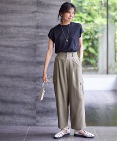 ANY 【UVケア/接触冷感/アンチピリング】クールタッチフレンチスリーブニット