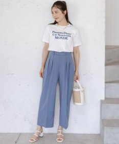 組曲 S 【綿100％】フロッキープリント Ｔシャツ