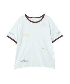 AMERICAN HOLIC ランダムロゴ刺繍リンガーTシャツ