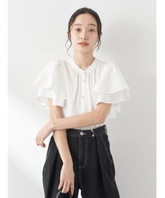 earth music&ecology レースラッフルブラウス