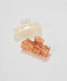 Phoebe <オンワード限定セット>【痛くないシリーズ】マーブルカラーバンスクリップ×ラインストーンパールフロートライトフィットイヤリング