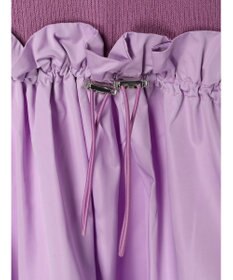 Green Parks ランタン型ニットドッキングタフタワンピース