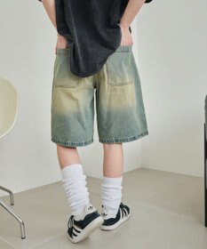 WEGO 【SMサイズ展開】ヴィンテージウォッシュデニムハーフパンツ