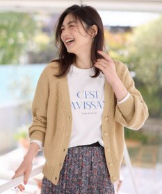 ANY 【洗濯機可/UVカット/アンチピリング】コットンＶネックカーディガン