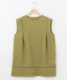 SHARE PARK LADIES 【洗える】ウォッシャブルリネン　ノースリブラウス