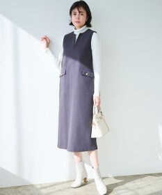 ANY SIS 【2SET】ニードルジャンパースカート × ラメリブタートルニット セット