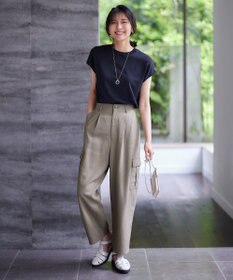 ANY 【UVケア/接触冷感/アンチピリング】クールタッチフレンチスリーブニット