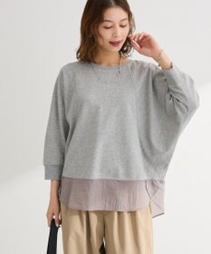 Green Parks 七分袖ドルマン裏毛シアードッキングプルオー