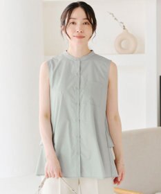 Tiaclasse 【洗える】ノースリーブ後ろタックティアードブラウス