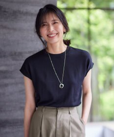 ANY 【UVケア/接触冷感/アンチピリング】クールタッチフレンチスリーブニット