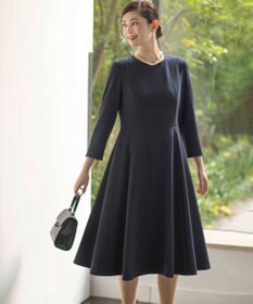 組曲 L 【KUMIKYOKU NAVY】コンフォータブルドレープ フレアワンピース