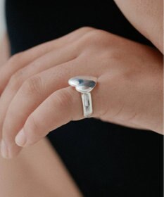 yoaa シルバー925 ハートプレートイヤーカフリング